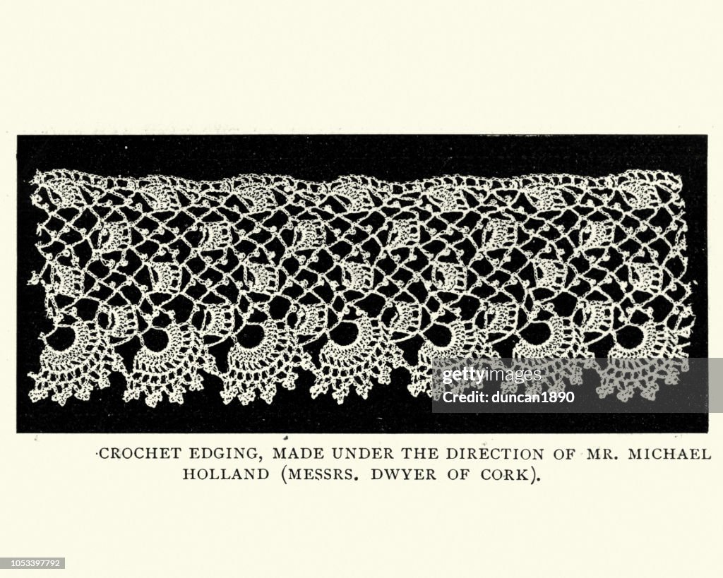 Example of Victorian Lace, hand crochet lace from the Victorian Era. 