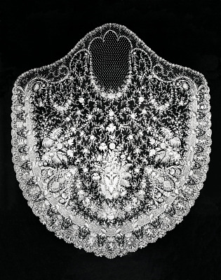 Victorian Lace, elaborate example of hand crochet lace from the Victorian Era. 